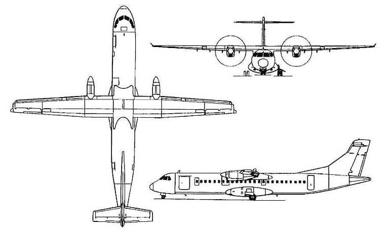 ATR ATR-72-201 ATR ATR-72-202 AT72 3D view
