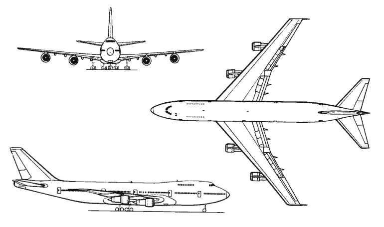 BOEING 747-300 B743 3D view