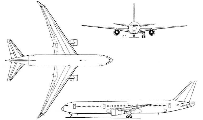 BOEING 767-400 B764 3D view