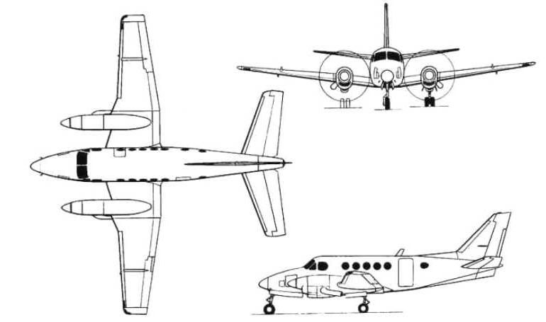 BEECH 100 King Air BEECH U-21F Ute BE10 3D view