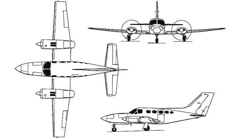 AJI Turbo Star 414 CESSNA 414 (turbine) SCENIC Turbo Star 414 C14T 3D view