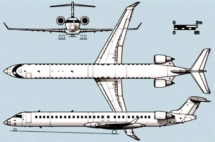 BOMBARDIER CL-600 Regional Jet CRJ-1000 CRJX 3D view