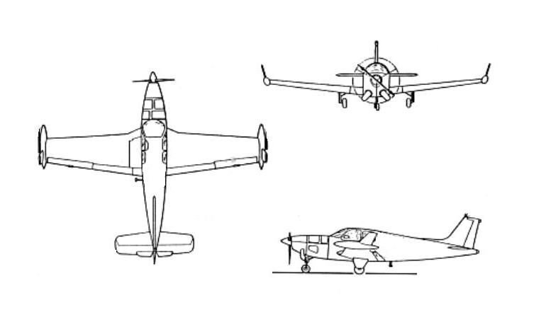 BEECH 1074 BEECH 1079 BEECH QU-22 U22 3D view